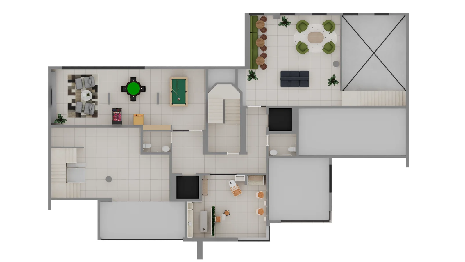 Perspectiva de implantação do pavimento 1 do Ateliê Vila Madalena