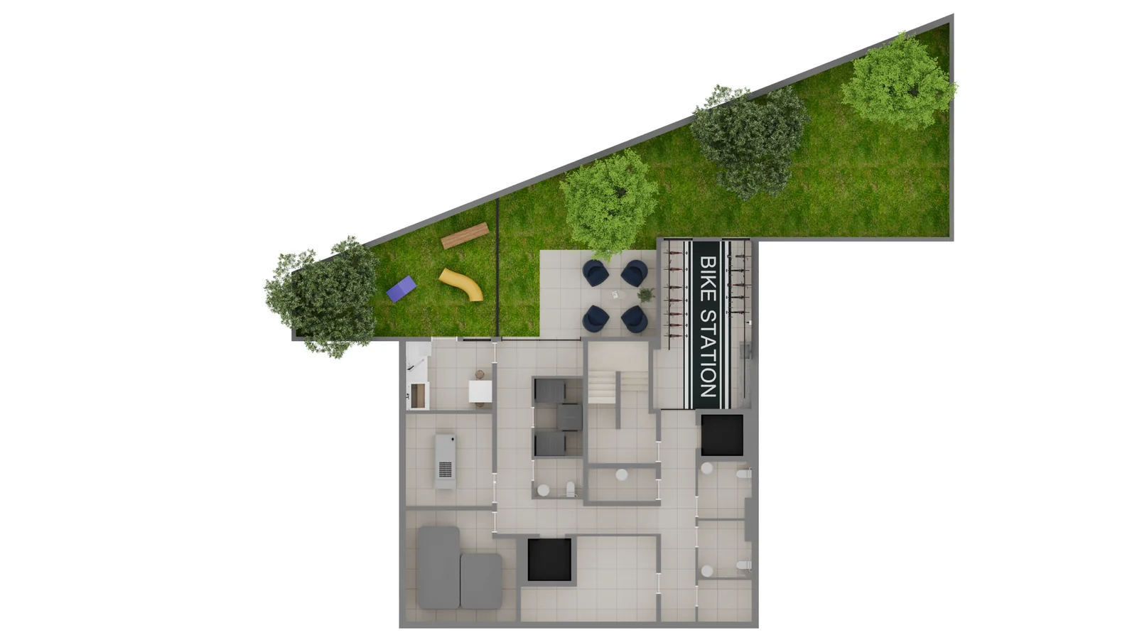 Perspectiva de implantação do subsolo do Ateliê Vila Madalena