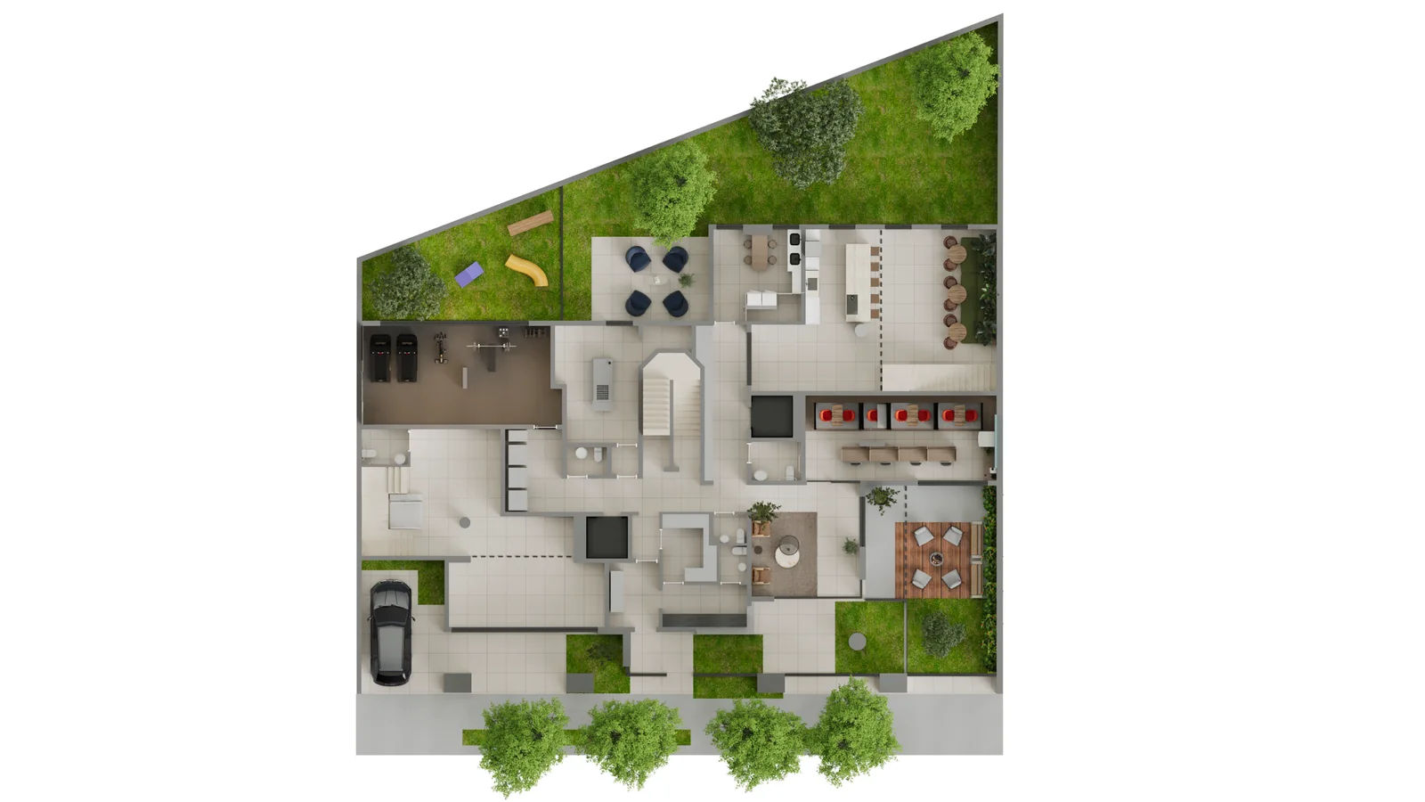 Perspectiva de implantação do térreo do Ateliê Vila Madalena