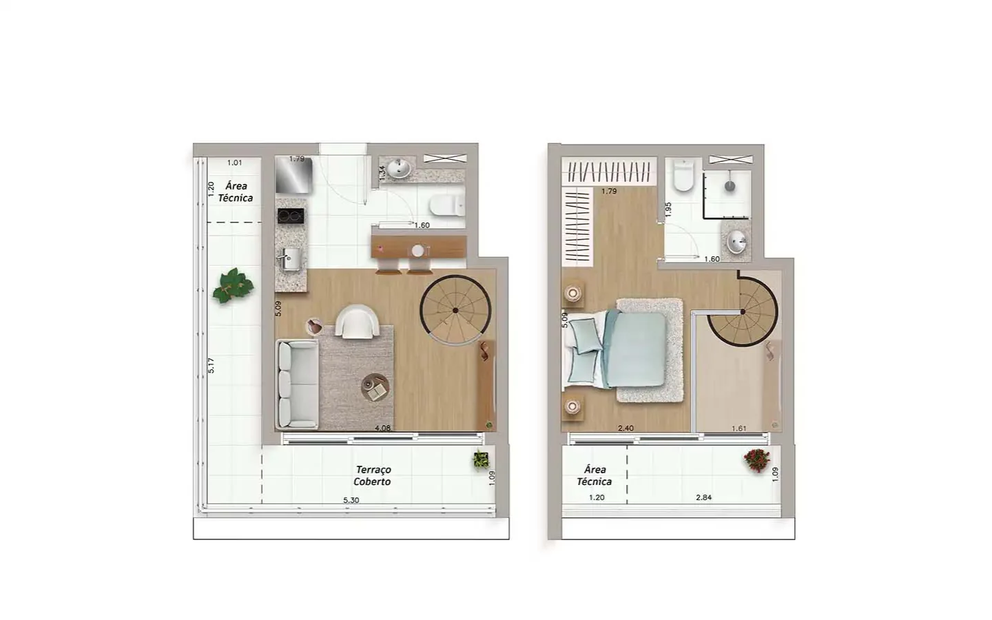 Planta do apartamento Final 1, do 18º andar, no Ateliê Vila Madalena
