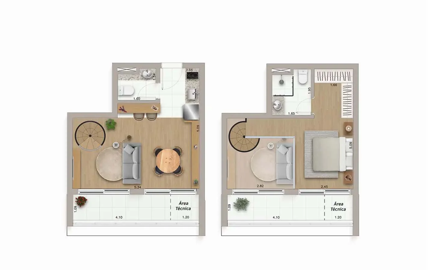 Planta do apartamento Final 2, do 18º andar, no Ateliê Vila Madalena